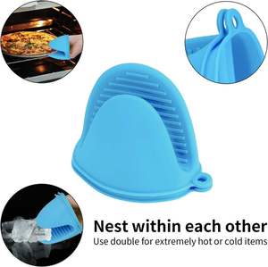 Guantes de silicona resistentes al calor para cocina, repostería y barbacoa, protectores de dedos y soportes para ollas - Product Image 6