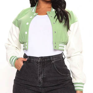 Chaqueta Corta de Béisbol para Mujer, Manga Larga, Transpirable, Ecológica, con Forro de Nailon Resistente al Viento, Diseño Personalizado Tipo Letterman - Product Image 3