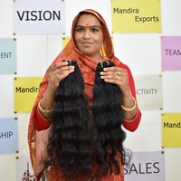 Ekstensi Rambut Manusia India 100% Virgin Remy Cuticle Aligned Bebas Kusut, Gelombang Longgar, Jahitan Ganda Mesin, Ukuran 10-32