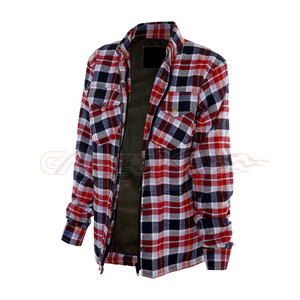 OEM al por mayor camisas de montar en moto camisa de motorista de franela a cuadros con forro de poliéster camiseta de la motocicleta - Product Image 3