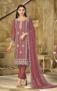Heavy Georgette con bordado Trabajo Mujer Multicolor Salwar Kameez Ropa de fiesta Secado rápido para la venta en línea - Product Image 3