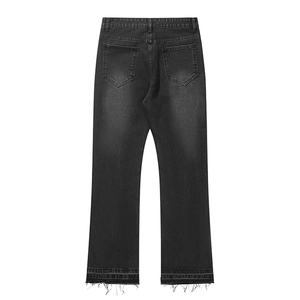 Jeans pour hommes de haute qualité, respirants, solides, pour l'été/l'hiver, streetwear, hip-hop, logo personnalisé, délavés à la pierre, droits, déchirés - Product Image 3