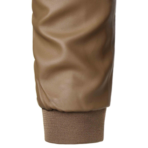 Men's Brown Genuine <b>Leather</b> <b>Jacket</b> Customizable <b>Cafe</b> <b>Racer</b> Motorcycle Waxed Clothing in All Sizes with Canvas Fabric Logo Label - Product Image 5