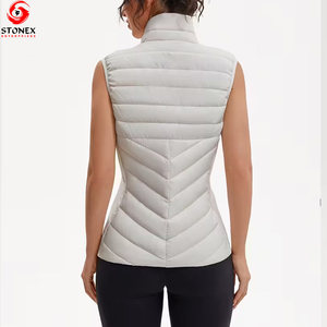2025 New Design <b>Women's</b> Puffer <b>Vest</b> Sleeveless with Unique Color Lightweight <b>White</b> Color Best with OEM Serviced Puffer <b>Vest</b> - Product Image 2