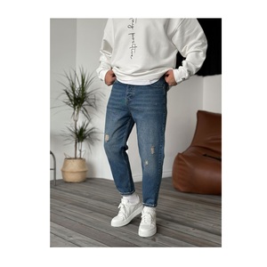 Pantalones Vaqueros de Mezclilla Lavados Estilo Hip Hop para Hombre, Pierna Ancha, 100% Algodón, Estilo Cargo - Product Image 2