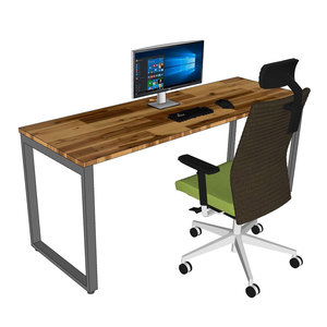 HBRT085 180x60cm Acacia Wood <b>Computer</b> <b>Desk</b> with Iron Legs Rectangular Design Assembly Required - Product Image 6