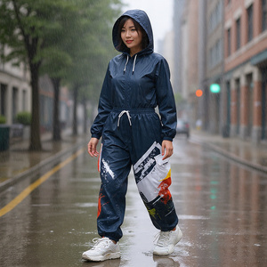 Windbreaker Waterproof Pants Women's Streetwear Rain Wind Breaker Trouser Pants Women Nylon Spandex Rain Trouser Pants - Product Image 2
