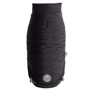 Simple Style Reversible Chalet Jacket in Solid Black Made of Polyester - Product Image 1