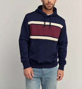 Vente directe d'usine, sweat-shirts à rayures multicolores avec logo personnalisé pour hommes, séchage rapide, coton/polyester haute performance, 380 GSM - Product Image 2