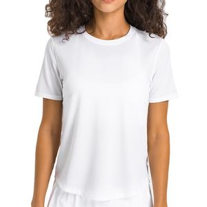 Camisetas deportivas de secado rápido para correr, fitness, yoga, ajustadas, de spandex/algodón, camisetas de alta calidad para mujer - Product Image 3