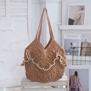 Bolso de Hombro Tejido Novedad 2026, Bolso Tote Calado Hecho a Mano, Bolso de Hombro para Mujer para Vacaciones en la Playa - Product Image 2