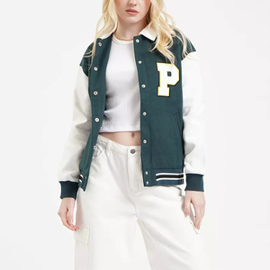 New Custom Adult Baseball Letterman Breathable Fish Leather Cotton Lined <b>Jacket</b> All Color Available Winter Wear <b>Jacket</b> Women's - Product Image 3