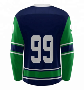 Fabrication sur mesure de maillots de hockey sur glace vierges, logo imprimé par transfert thermique, 100% polyester, imperméable, unisexe adulte - Product Image 6