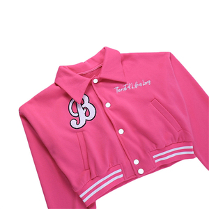 Chaqueta de béisbol vintage para mujer, Top corto de alta calidad, lana completa, bombardero nativo, escuela y Collage - Product Image 3