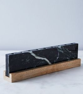 Menorah en marbre, porte-bougie contemporain en pierre, support de bougie conique design, décoration de table moderne de luxe, cadeau de mariage, centre de table - Product Image 5