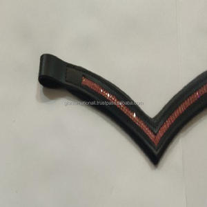 Banda de cuero acolchado en forma de V para cejas, de alta calidad, resistente, con costuras completas y cadena de cristal púrpura ostentosa - Product Image 6