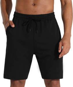 Shorts de détente pour hommes 100% coton Tissu en toile solide Respirant Confortable Ajustement élastique à la taille Vêtements décontractés pour la maison Vêtements de nuit - Product Image 2