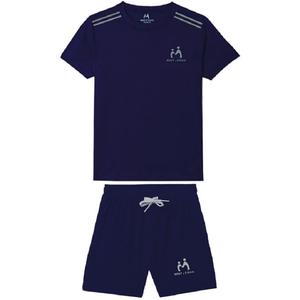 Ensembles de vêtements personnalisés légers et décontractés classiques pour petits garçons T-shirt et short de couleur avec motif imprimé en coton - Product Image 6