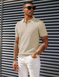 เสื้อโปโลผ้าฝ้ายปักลายสำหรับผู้ชาย, เสื้อคอตตอนไซส์พิเศษปกพับลงระบายอากาศได้ดีฤดูร้อนแขนสั้นสีพื้น - Product Image 2