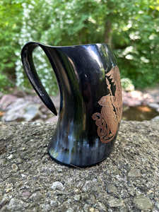 Jarra de Cerveza de Cuerno Natural Ecológica, Estilo Animal Pulido y Temática Náutica - Product Image 3