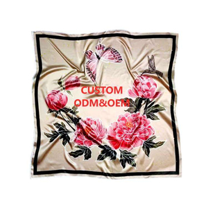 Fashion Custom Printed Square <b>Scarf</b> Fabric With <b>White</b> Label Service For Brand Marketing Events And Gifts - Product Image 4