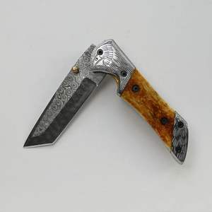 มีดพับเหล็กดามัสกัสแบบกำหนดเองได้ ราคาขายส่งจากโรงงาน พร้อมโลโก้ตามสั่ง ดีไซน์ใหม่ทันสมัย - Product Image 6