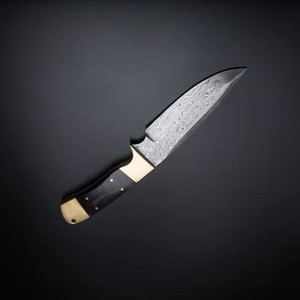 มีดเหล็กดามัสกัสทำด้วยมือแบบกำหนดเองล่าสัตว์และตั้งแคมป์พร้อมที่จับฮอร์นสำหรับใช้งานกลางแจ้ง - Product Image 5