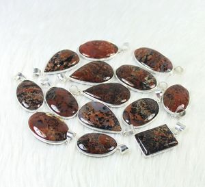 Gros Top Naturel Russe Dendrite Agate Gemme Pendentif Bijoux Argent Plaqué pour les Femmes - Product Image 4