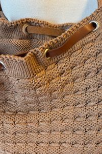 <b>Boho</b> Chic Women's Crochet Tote <b>Bag</b> Drawstring Closure Summer Beach Style Handmade Shoulder <b>Bag</b> Solid Color Casual Daily Use - Product Image 5