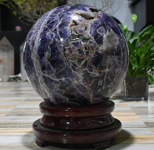 Bola de amatista de sueño Natural, Bola de esfera de masaje pulida, decoración de habitación de curación Reiki, artesanías de cristal, globo de piedra, recuerdos - Product Image 2