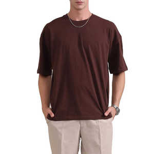 Camiseta con estampado personalizado para hombre, Camiseta de algodón pesado lavada con ácido de gran tamaño lisa en blanco personalizada de calidad para hombre - Product Image 1