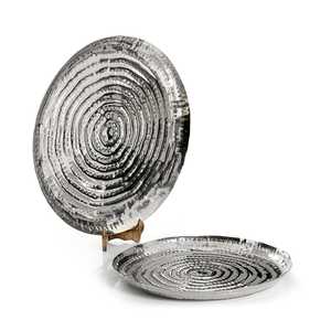 Bandeja de Metal de producción para el hogar, vajilla dorada martillada para desayuno, bandeja de servicio para comida decorativa, venta al por mayor, nueva - Product Image 5