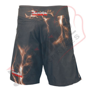 Shorts de MMA en polyester avec logo personnalisé, sublimés, élastiques, mi-longs, vêtements d'entraînement d'arts martiaux, design simple, entraînement sportif - Product Image 5