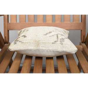 Luxe 18x18 Beige Kilim Patchwork Laine Oreiller 12x12 Pouces Rustique Imprimé Floral Coussin pour Literie Plancher Portable Tissé - Product Image 5
