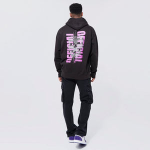 Sweat-shirt à capuche imprimé bouffant surdimensionné délavé au soleil d'hiver pour hommes sans ficelle Logo personnalisé PULLOVER Style Streetwear - Product Image 6