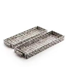 Prêt à expédier plateaux de service faits à la main vaisselle en nacre plateaux de service décoratifs de noël arrivée chaude - Product Image 5