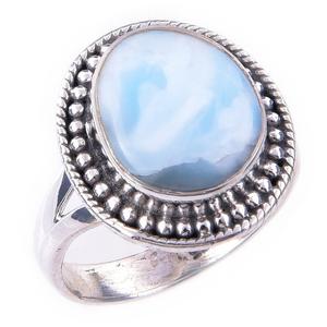 925 Sterling <b>Silver</b> Handmade <b>Boho</b> Design Statement <b>Ring</b> Wedding Anniversary Wear Larimar Gemstone Birthstone Jewellery Gift Idea - Product Image 4