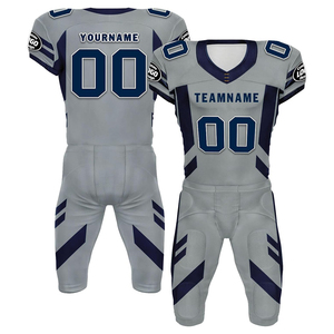 Service OEM, ensembles d'uniformes de football américain respirants, légers, à séchage rapide, antibactériens, anti-UV, personnalisables, couleur grise, taille plus - Product Image 1