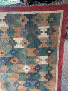 Tapis Kilim en laine/jute à motif géométrique tissé à la main Couleur personnalisée Lavable Tons de terre bohème Tapis d'entrée et de couloir - Product Image 4