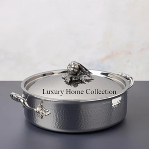 Fancy Black Color Powder Coated Attractive Design Metal Casserole Dish Serving Dish Food Warmer Tabletop Kitchenware Accessories - Product Image 2