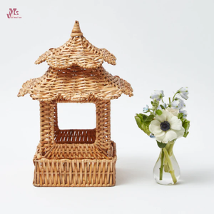 Natural Handmade <b>Rattan</b> Pagoda <b>Lantern</b> Set for Home Party Holiday Decoration Made in Vietnam - Product Image 2