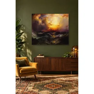 Fida Thomas Moran - Impression sur toile - Coucher de soleil agité sur la mer - Product Image 4