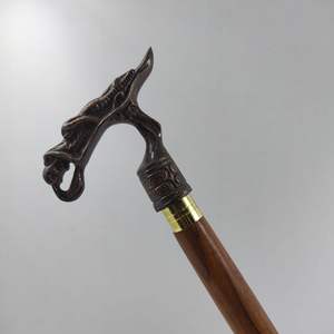 Bastón de madera victoriano hecho a mano con mango, bastón con forma de metal, acabado dorado, regalo clásico Vintage, hombres, mujeres, padre Natural - Product Image 2