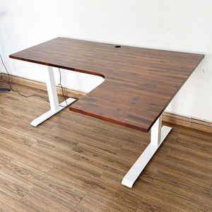 FlexiCorner Contemporary Lift Table Acacia Wood with 3-Joint <b>Electric</b> Legs FLD025 - Product Image 6