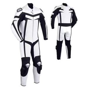 Traje de moto de cuero transpirable personalizado de una pieza anticaída resistente al desgaste para hombres de carreras - Product Image 4