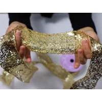 3D Dots Metallic Glitter <b>Ribbon</b> Fashionable Polyester Grosgrain for Birthday & Christmas Decorations Plastic Spool - Product Image 2