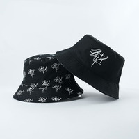 Sombrero de Pescador de Doble Cara, un Lado con Logotipo Bordado en la Parte Delantera, un Lado con Logotipo Estampado en Toda la Superficie, Sombrero de Pescador Reversible