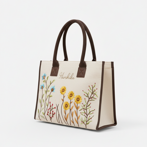 Bolso Tote Personalizado con Bordado de Girasol y Cierre, Auténtico, para Todas las Temporadas, Bolso de Mano de Lujo para Bodas, Reuniones, Días Normales y Visitas - Product Image 4