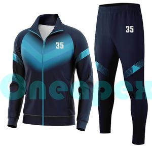 ชุดวอร์ม2ชิ้นสำหรับผู้ชายชุดเล่นฟุตบอลแขนยาวระบายอากาศได้ดีชุดออกกำลังกายวิ่งจ๊อกกิ้ง - Product Image 1