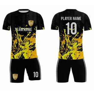 Último Modelo de Uniformes de Fútbol con Serigrafía, Camisetas con Logotipo Personalizado + Conjuntos de Pantalones Cortos, 100% Poliéster, Unisex para Hombre y Mujer, Impermeables - Product Image 1